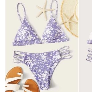 NWT Purple floral bikini